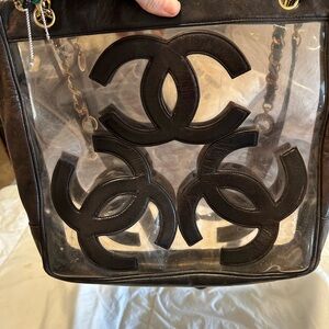 Chanel Black Transparent Tote Bag